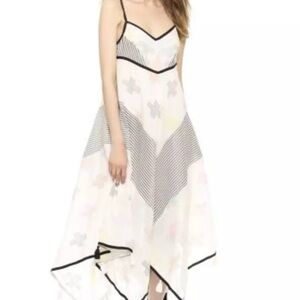 Free People Crossing Paths Dress Midi Handkerchief Hem Tassels Festival Boho